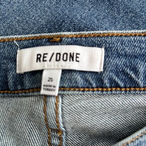 Re/Done 90's High Rise Ankle Crop Jeans in Dusk Destroy - Picture 13 of 13